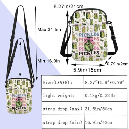 ENSIANTH Pickle Gift Dill Pickle Gift Vegetarian Gift Cucumber Pickle Lovers Crossbody Bag Coquette Pickles Queen Gift2