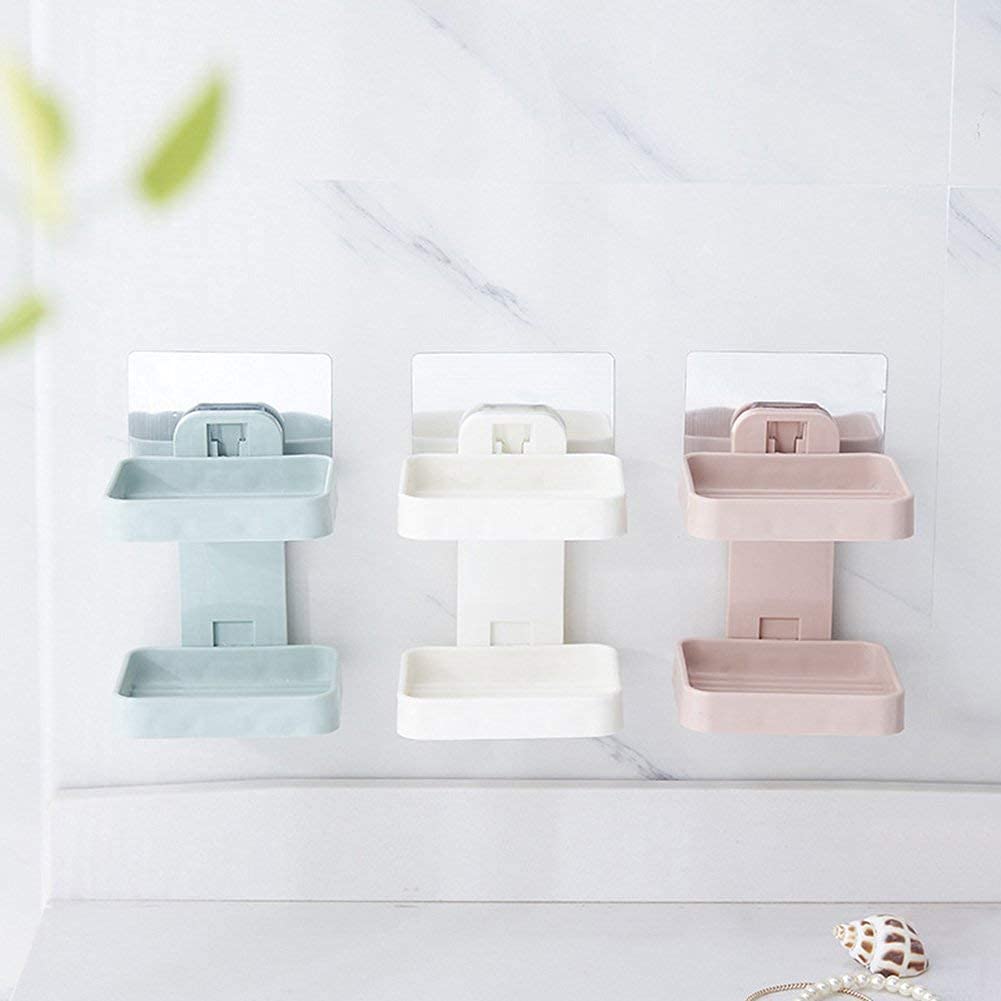 Aquriflo Wall Mounted Double Layered Soap Dish Saver Drain Tray, No-Drilling Adhesive Sponge Holder Soap Holder for Bathroom/Kitchen (B0CRPDXMYJ) Amazon Price History, Amazon Price Tracker