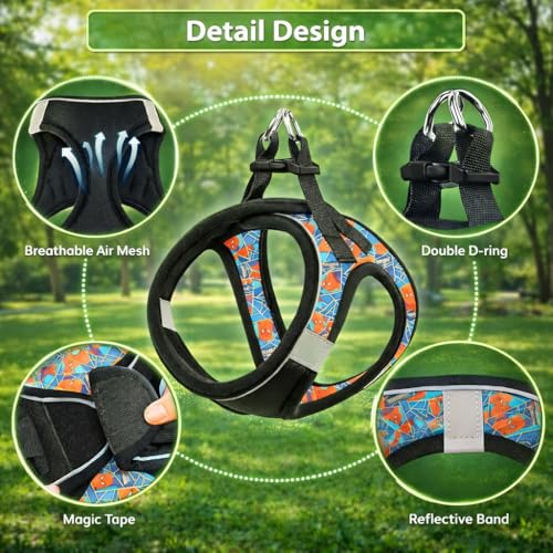 Image of Berlin's PET ACCESSORIES Cat Harness with Leash, Escape-Proof Vest Design, Breathable Air Mesh Comfort, Adjustable & Durable Control, Black-Spiderman, Large
