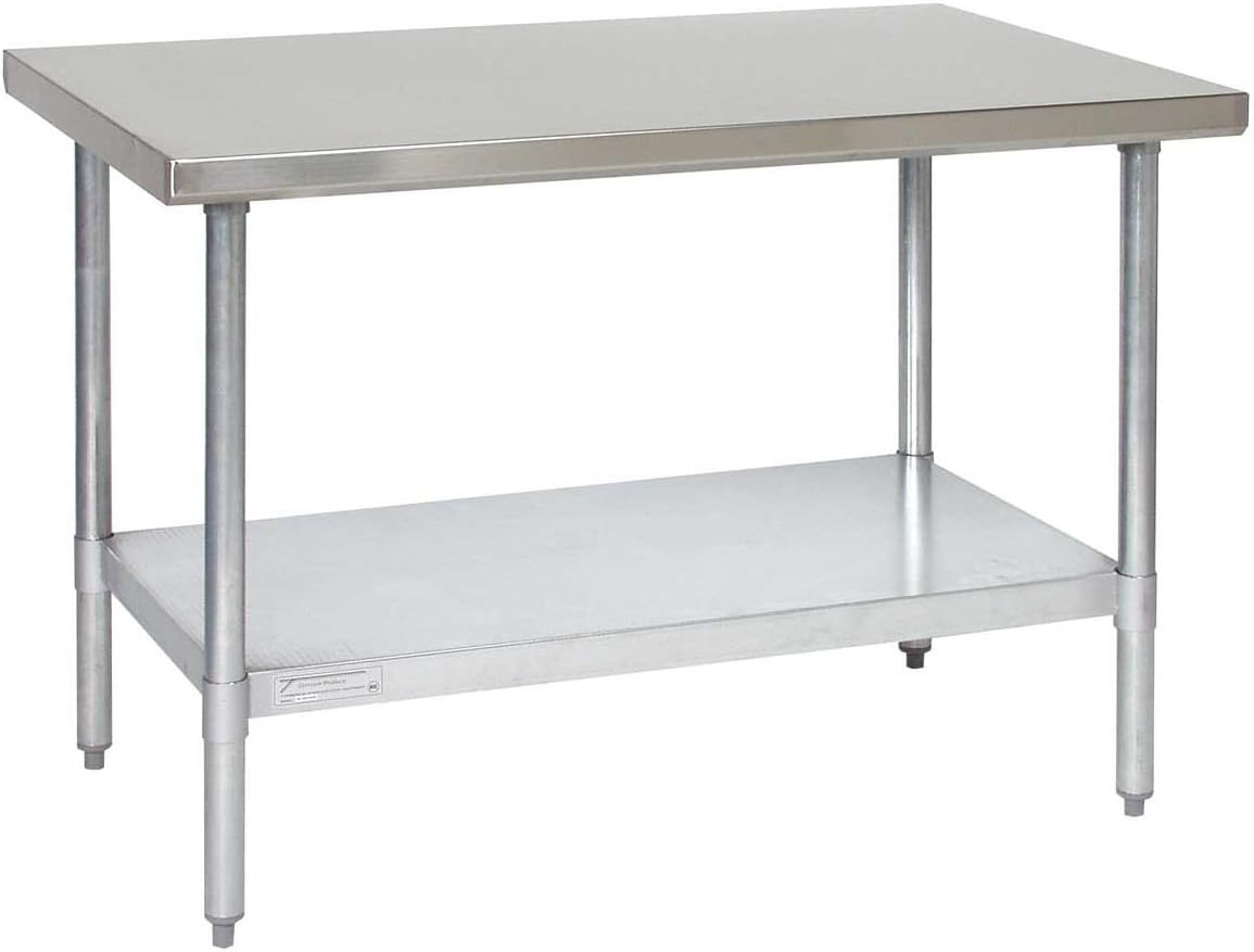Tarrison SWT3036 Heavy Duty Stainless Steel Top Work Table with Stainless Steel Legs and Undershelf, 36" Length x 35" Height x 30" Depth