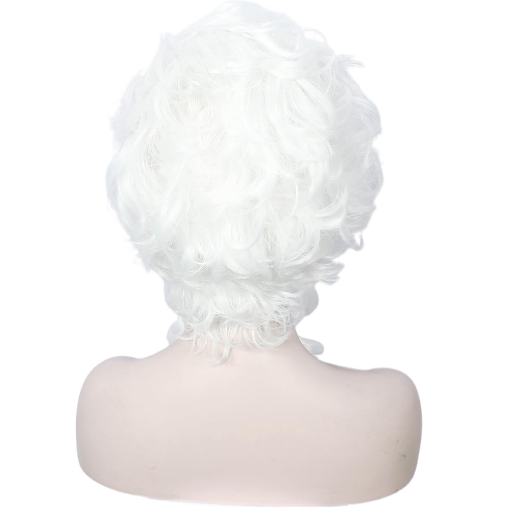 Linfairy Peluca de Cosplay de Halloween rizada del siglo 18 para adultos y mujeres en estilo victoriano (Blanco)
