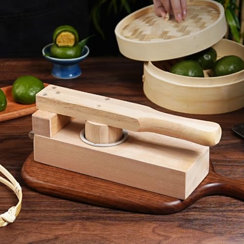 RWAJZAX Practical Wood Mochi Maker Convenient Kitchen Embosser Tool for Beautiful Treat - Thumbnail 4