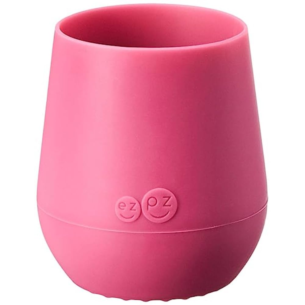 ezpz Tiny Cup - 100% Silicone Drinking Training Open Cup for Baby/Infants - Designed by a Pediatric Feeding Specialist - Soft Non-Slip Grip - Weighted Base & Tactile Bumps - 59 ml, 4 Months+(Pink)-picture-25
