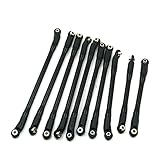 10Pcs Set CNC Aluminum Rod Link Linkage for RC 1/10 Axial SCX10 II 90046 Crawler