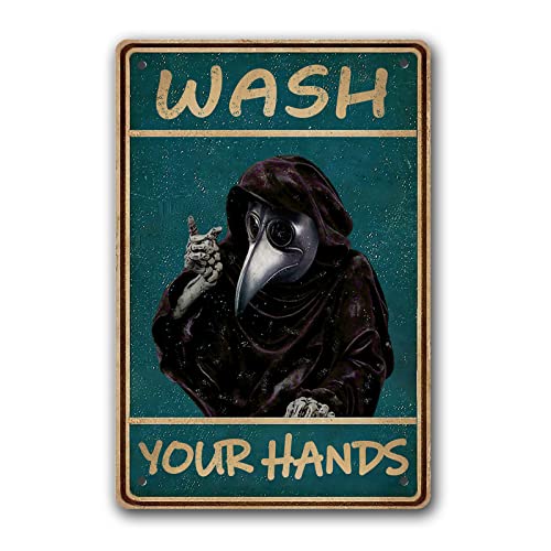 Vintage Gothic Home Decor Plague Doctor Wash Your Hand Metal Sign Witchy Dark Academia Room Decor Weird Skull Poster Skeleton Wall Art Goth Bathroom Decor Halloween Gifts 8x12 Inch Vintage Gothic Home Decor Plague Doctor Wash Your Hand Metal Sign Witchy Dark Academia Room Decor Weird Skull Poster Skeleton Wall Art Goth Bathroom Decor Halloween Gifts 8x12 Inch