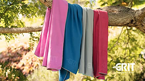 Grit Performance Gear Microfiber Gym Towels For Sweat, Yoga Towel, Lightweight Travel Towel Set, 3 Quick Dry Workout Towels, Backpacking Gear, Camping Accessories, 3 Sizes In 1 With Travel Bag (Pink) #TOP7