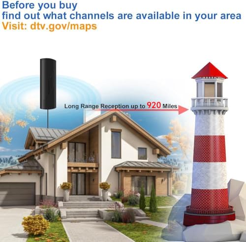 955+ Miles Range TV Antenna, Digital TV Antenna Indoor with Amplifier and Signal Booster, Portable HD Antenna for TV Indoor Outdoor for Smart TV and Old TVs - 38ft Coax Cable - Support 4K 1080p