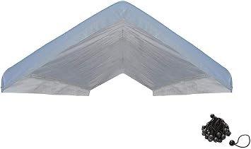 Canopy Roof Cover Valance Canopy Replacement Top White 20x30 for 18 x 30 Pole Frames