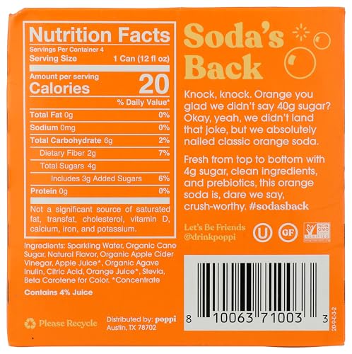 Poppi Orange Prebiotic Soda 4 pack - image 2