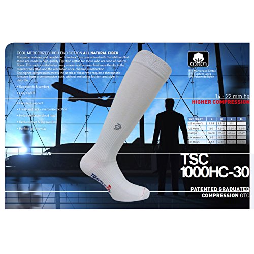 Travelsox, Travel Graduated Compression & Walking Socks, Cooling Channel Plantar Arch Support, TSC1000HC, Pairs3