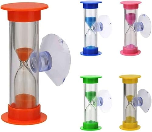 Miniatura 7 de 1 reloj de arena con ventosa adorno creativo de cristal de escritorio decoración del hogar mini con ventosa para cepillado de dientes de niños 2