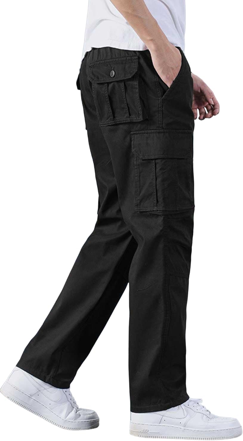 HUNGSON Mens Casual Hiking Pants Cotton Drawstring Fashion Cargo Pants - Image 2
