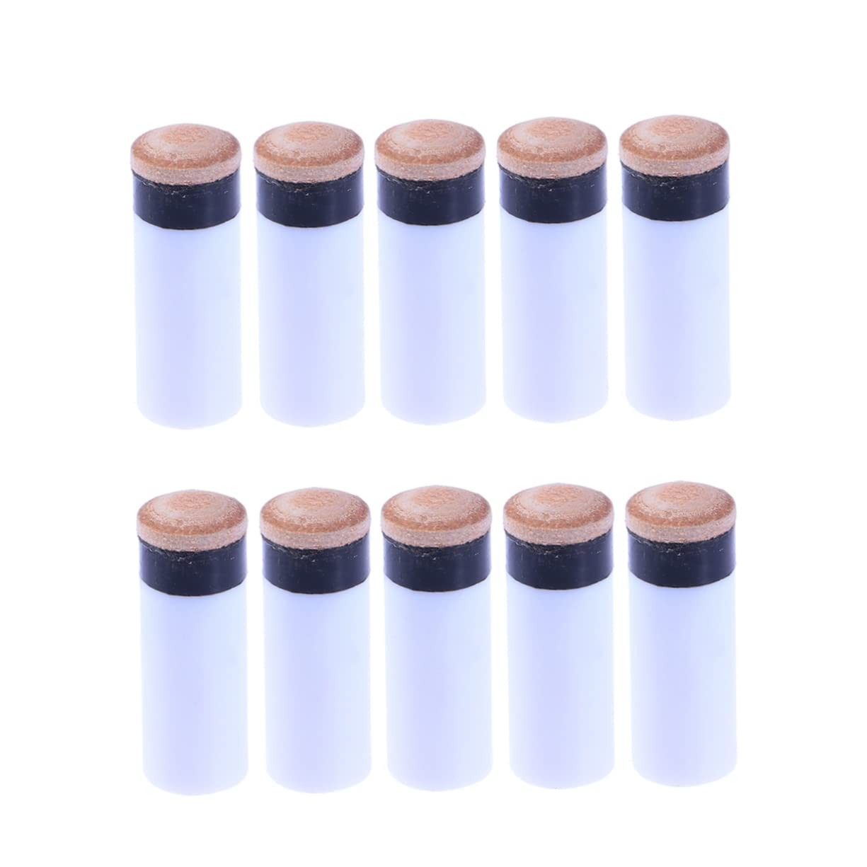 GANAZONO 15Pcs Billiard Ferrules Tips American Style Screw Pool Replacement Tips with Hard for Enhanced Performance White Brown