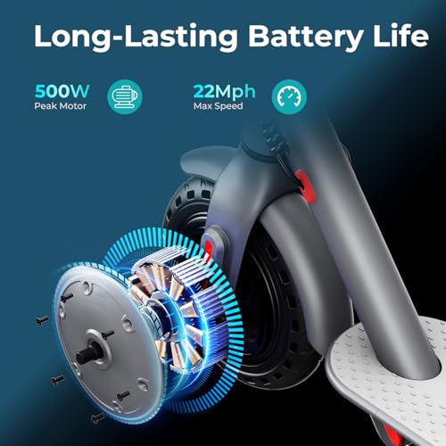 Electric Scooter Adults, 500W Powerful Motor E Scooter, Top