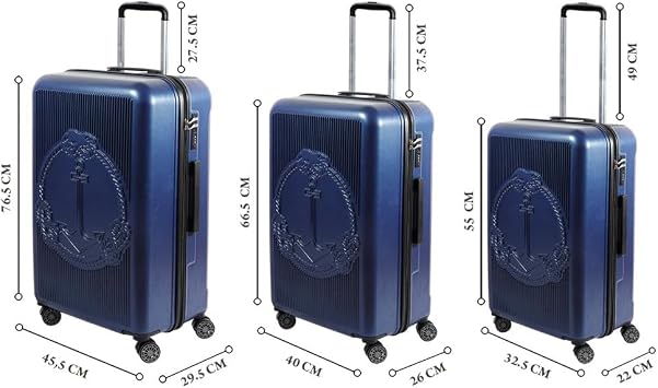 Biggdesign Ocean Navy Blue Oversized 28'' Suitcase