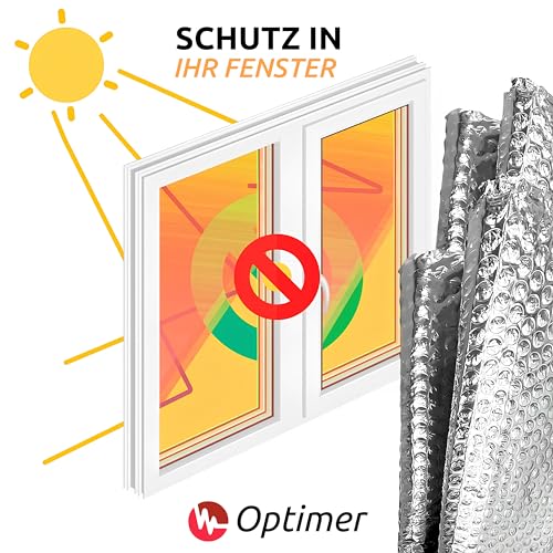 Optimer Home - Thermo-Fensterdämmung schützt vor Kälte und Hitze - 1.5x1.2m - Selbstklebende Wärmeisolierung mit Klettverschluss