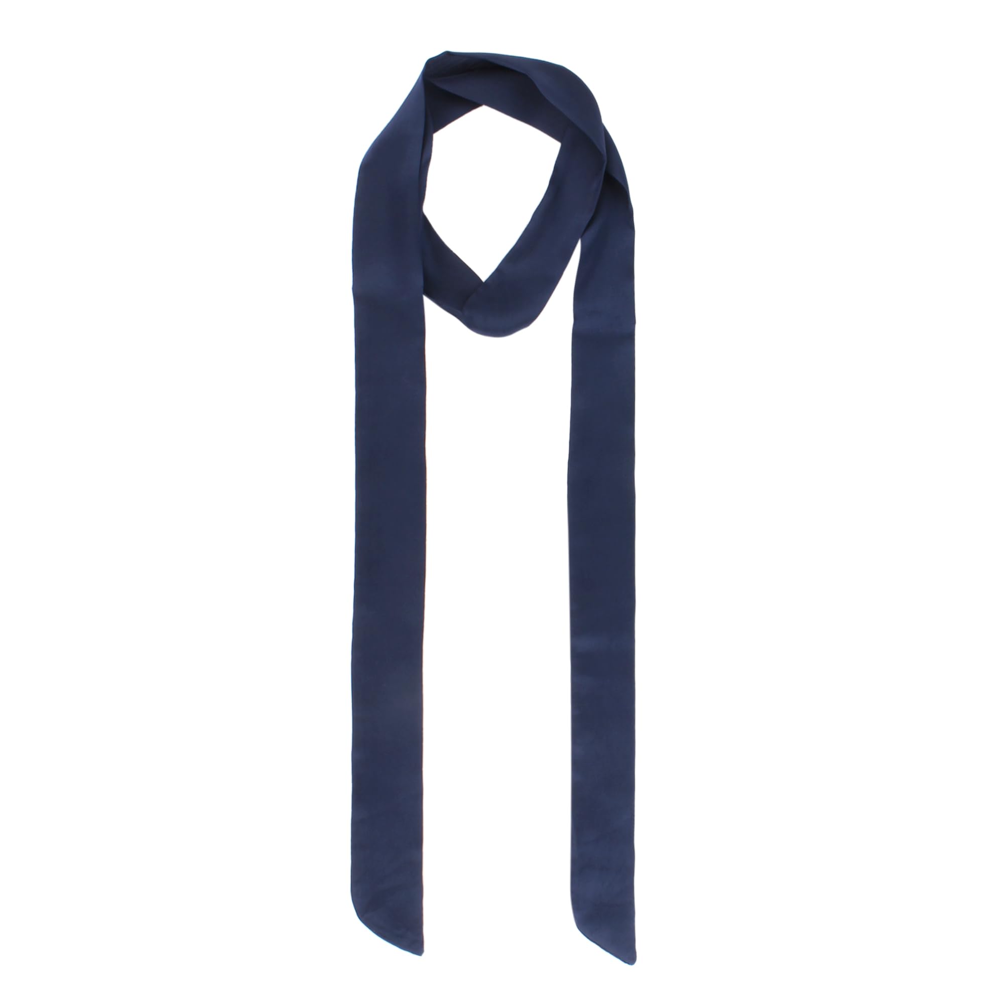 Millya UK Multifunctional Fashionable Women's Long Skinny Thin Scarf Tie Neckerchief (7921+Navy blue)
