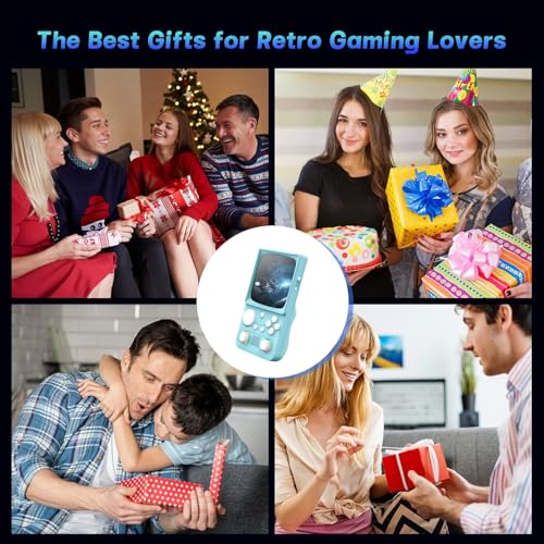 Image of R36TMAX Retro Handheld Game Console, Portable Retro Gaming Console with 4.0 inch CRT-Inspired Screen, 4000mAh Arcade Classics, Supports Multiple Emulators, WiFi Network Battling, 64GB (Blue)