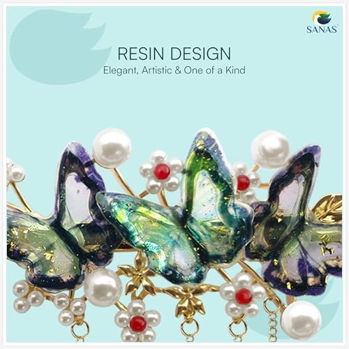 Image of Sanas Hair Accessories For Women 1Pc Alligator Hair Clips Pearl Beads Metal Hair Clips Barrettes For Girls Duckbill Clip For Hair Butterfly Clips French Clip 1Pc