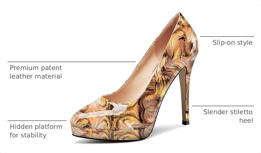 Image of Castamere Womens High Heels Platform Pumps Slip-on Stilettos 12CM Heel Office Dress Shoes