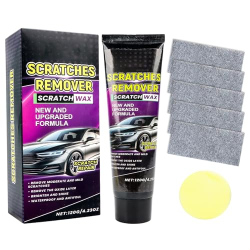 2025 Nuevo Nano Paño Auto Rasguño Removedor, 120 g Auto Paint, Pasta de pulido con nano paño y bola de esponja, kit de reparación de arañazos para vehículos, eliminación de arañazos de coche