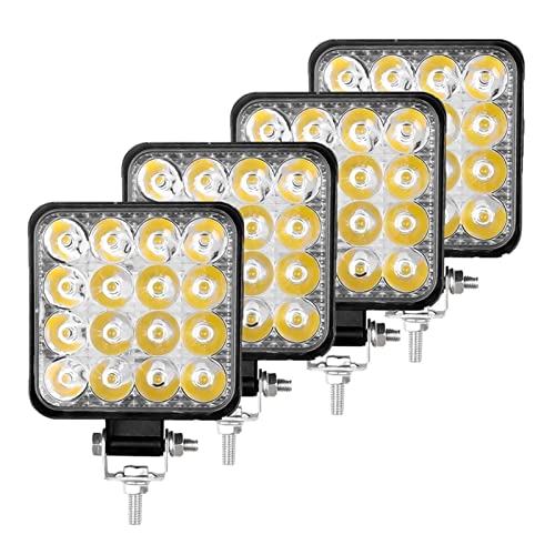 QMEMYUYCM 4pcs Car LED Luz de Trabajo de Barra 48W Offroad Work Light 12v Light Fog Lamp 4x4 LED Bombillas de Faro del Tractor Foco for Camiones ATV 4 I Luz de Trabajo