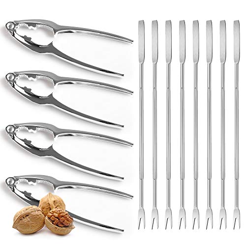 volila Meeresfrüchte Werkzeug Set, Ideal Hummerkrabbencracker, Nussknacker (4er-Set Hummerkrabbencracker und 8er-Set Gabeln)