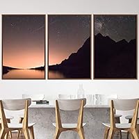 3 Piece Framed Canvas Wall Art Starry Sky Canvas Prints Home Artwork Decoration for Living Room,Bedroom - 16