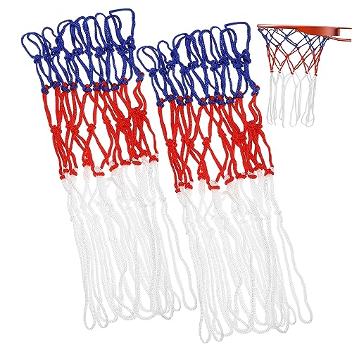 Happyyami 2pcs Heavy Duty Basketball Practice Nets Woven Design for Indoor and Outdoor Basketball Hoops Weather-Resistant Tear-Resistant Performance
