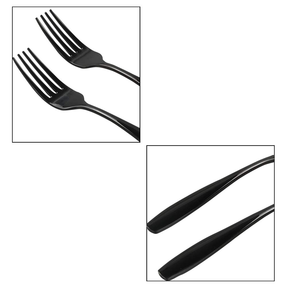 Wekioger 12 Pieces Small Fork Set, Black Stainless Steel Dessert Forks — Amazon image 5