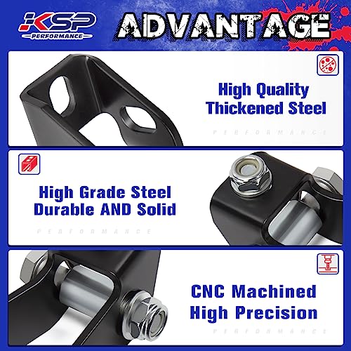 Image of KSP 2 inch-4 inch Front Shock Extenders Fit 1988-1999 Chevy GMC K1500 K2500 4WD, Shock Extension Kit for 1992-1999 Chevy GMC K1500 K2500 Suburban 4WD, Shock Extension Brackets Mount for Tahoe Yukon 4WD