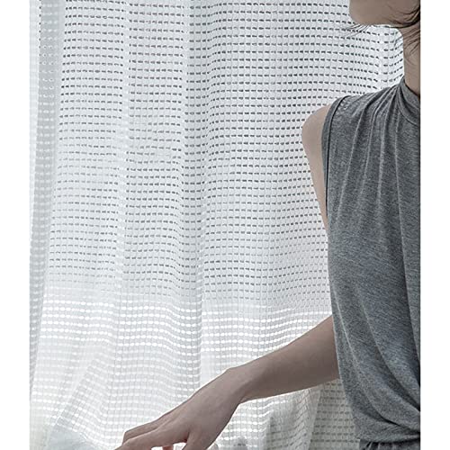 2 Panels Semi Sheer Curtains White Window Treatment Voile Curtain Pencil Pleat for Living Room Bedroom Kitchen Balcony,White,W200xL270cm - Image 8