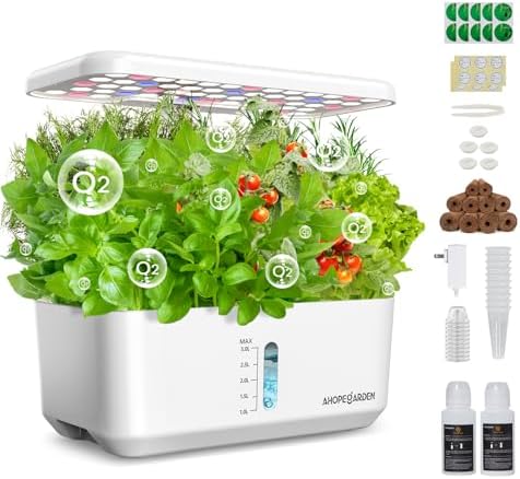 Ahopegarden Indoor Hydroponics Growing System: 10 Pods Garden Kit...
