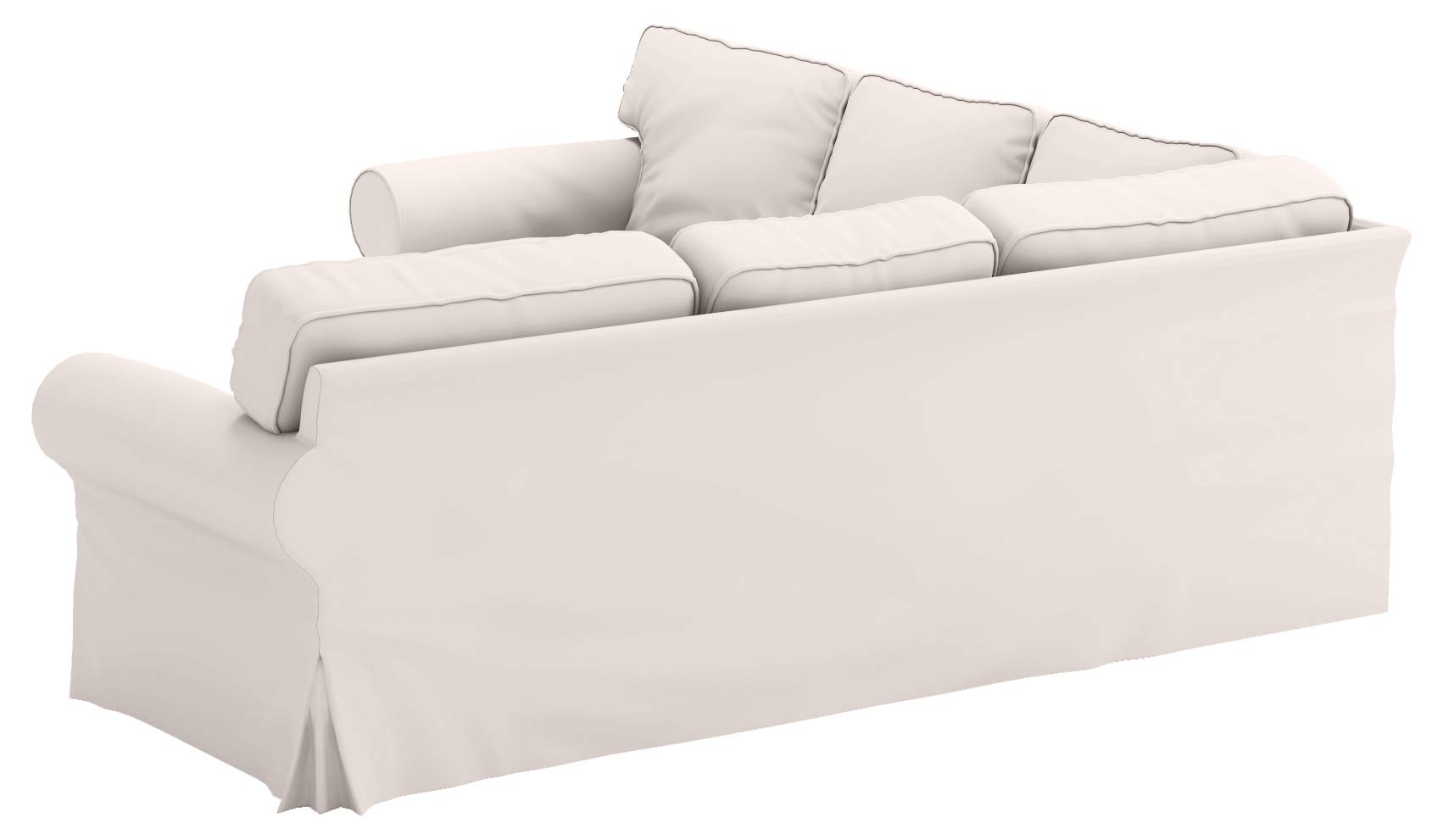 HomeTown Market Strapazierfähiger Ecksofa-Bezug Ersatz Kompatibel mit IKEA Ektorp 2+2 Sektionssofa. Slipcover nur. Sofa Nicht inbegriffen (Polyester Beige 2+2 Sektionssofa)