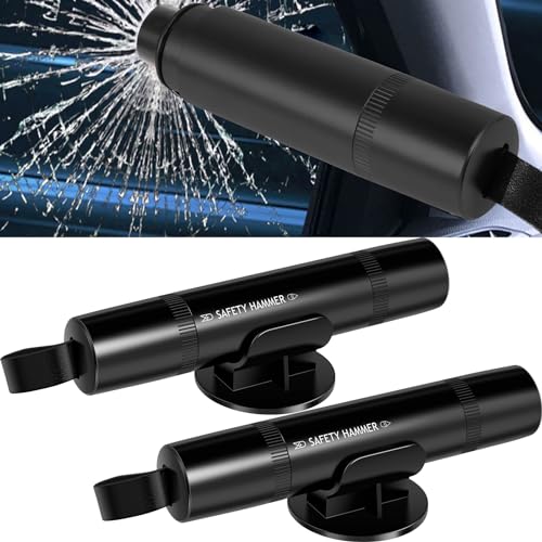 FALESOUL 2 Pack Safe Hammer Glass Breaker, Car Window Breaker and Seatbelt Cutter, Multifunctional Auto Glass Breaker, Cutter Car Glass Breaker Life-Saving Emergency Artifact