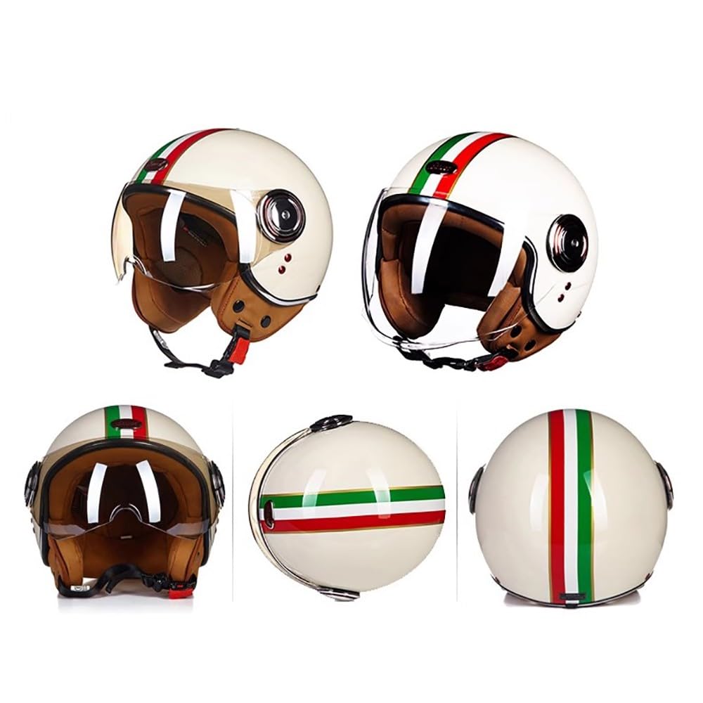 3/4 Vintage Open Face Helet, Otorcycle Half Helet DOT/ECE Approved - View #13