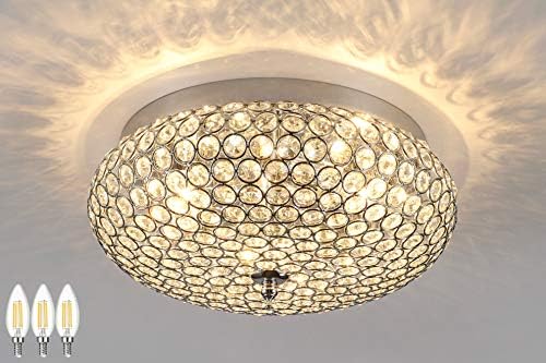 Flush Mount Crystal Ceiling Light Fixture, Crystal Lights For Bedroom, Bedroom Light Fixture Crystal, Small Bedroom Ceiling Light, Ceiling Chandelier Light Fixture, Crystal Light For Hallway Ceiling