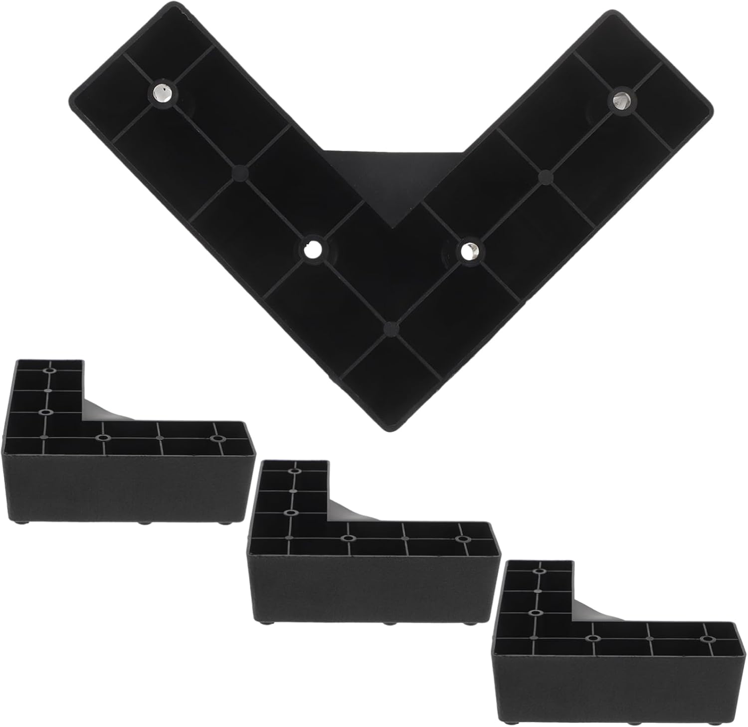 NUOBESTY Furniture Legs 4pcs Replacement Couch Feet Black Sofa Leg Extender Bed Risers for Stability