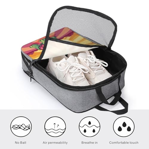 Sac à chaussures imprimé tortue gris élégant en taille unique