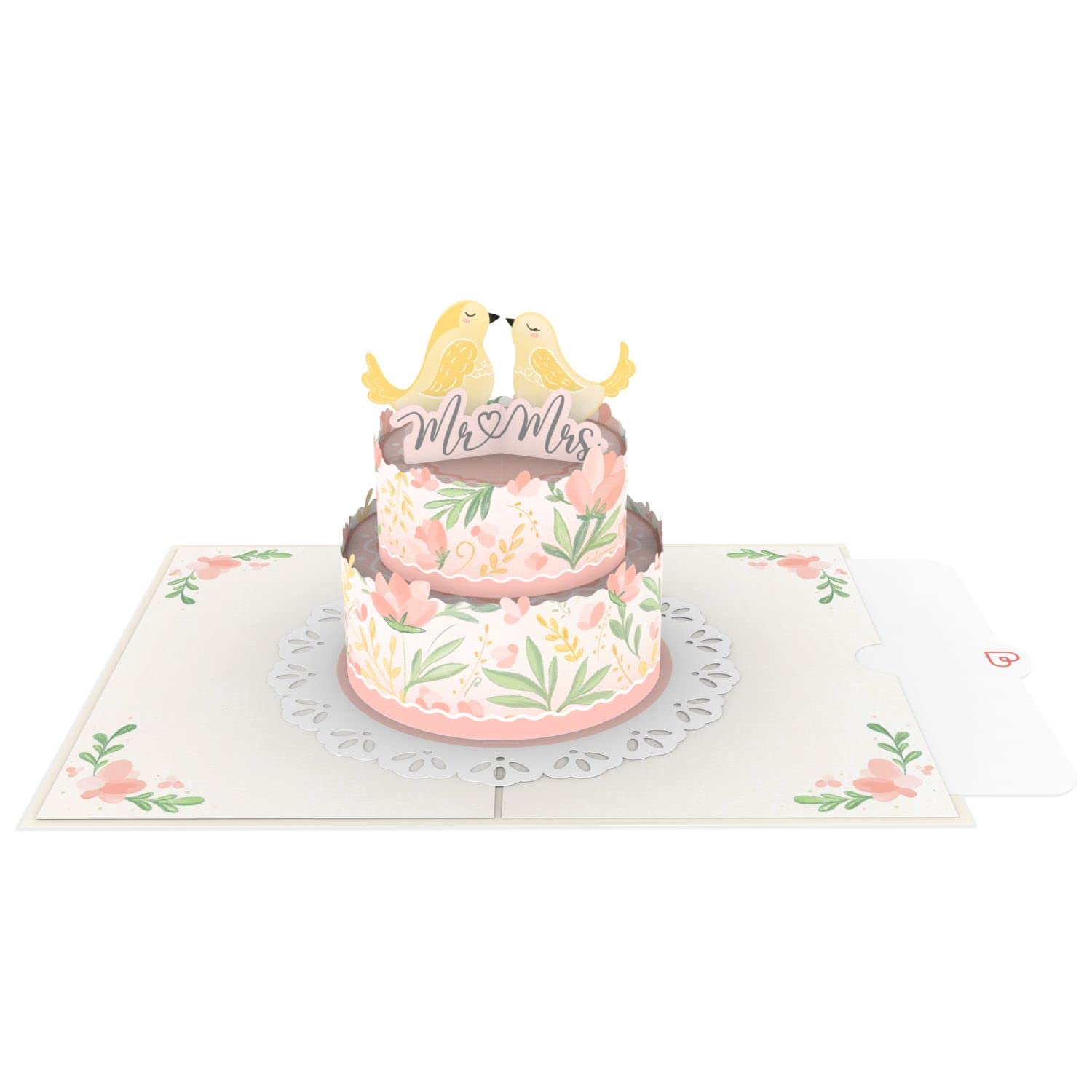 Biglietto Pop-Up 3D A Forma Di Torta Nuziale Con Farfalle – Elegante Biglietto Auguri Per Matrimonio Con Busta Arancione, 15x20 Cm, Regalo Perfetto Per Nozze