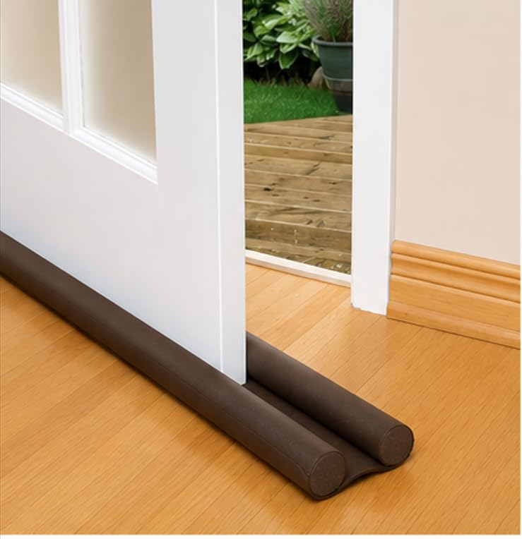 Double Sided Door Draft Stopper, Brown, Foam, Blocks Drafts, Dust, Noise and Insects, Under Door Seal Strip-(Pack of 3 PCS)-image-40