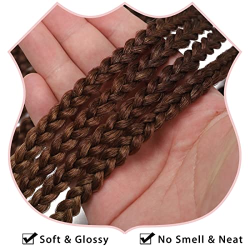 Box Braid Crochet Hair 7 Packs 20 Strands/Pack Crochet Box Braids Pre Looped Ombre Crochet Hair For Women (18 Inch, 1B/30/27) #TOP4