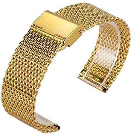 Bracelet de montre en acier de luxe doré à maille milanaise