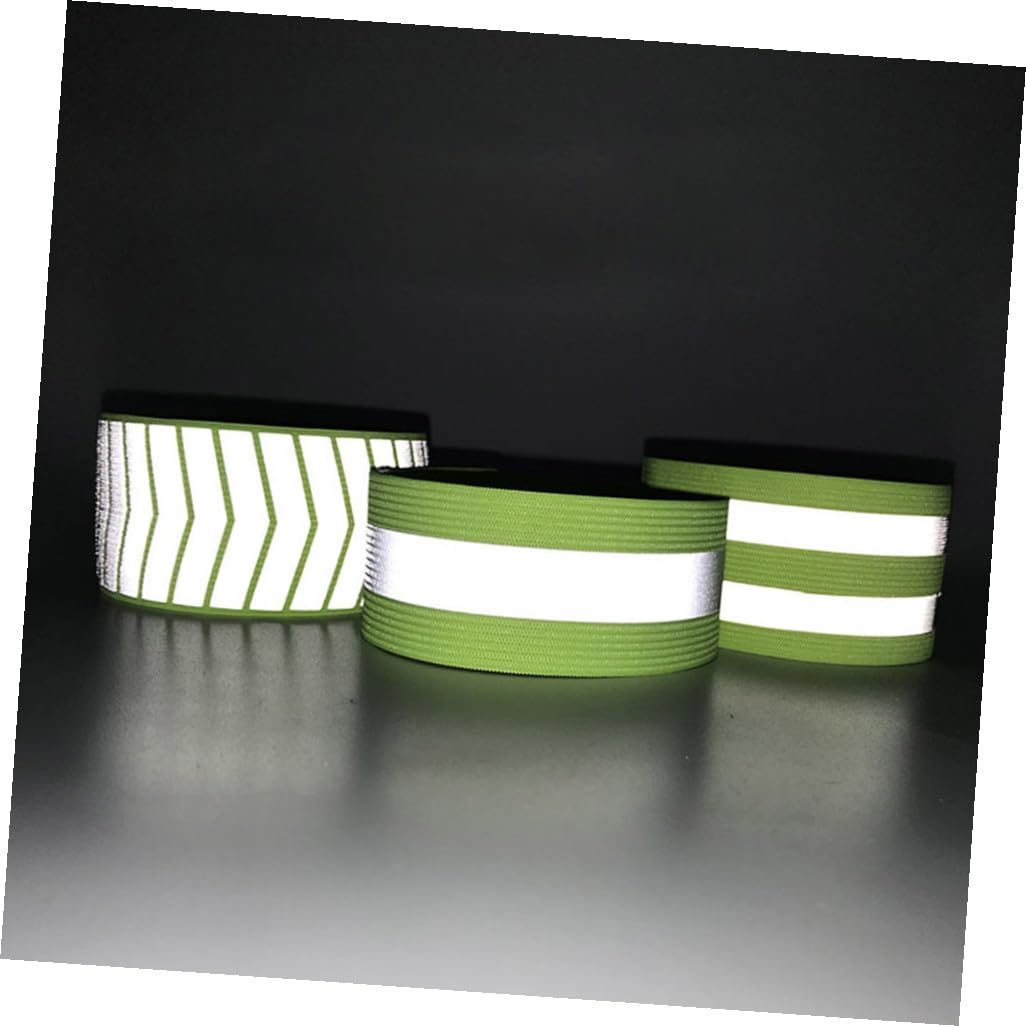 6 Piezas Brazaletes Reflectantes Fluorescentes Elásticos para Seguridad Pulseras de Alta Visibilidad para Correr Senderismo y Actividades Nocturnas Verde