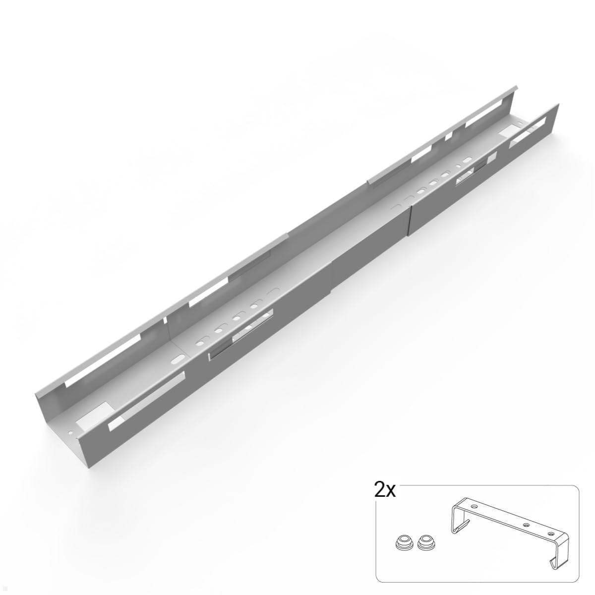 TKW006 Kabelwanne ausziehbar 1100-1700 mm (Silber)