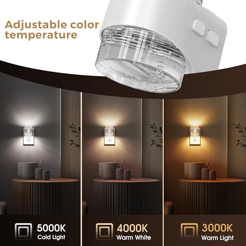 Image of L LOHAS LED Night Light, 3CCT Bubble Night Lights Plug into Wall,4 Pack 3000K /4000k /5000K Adjustable Night Light,Dimmable Nightlights with Dusk to Dawn Sensor for Rooms Bathroom Hallway