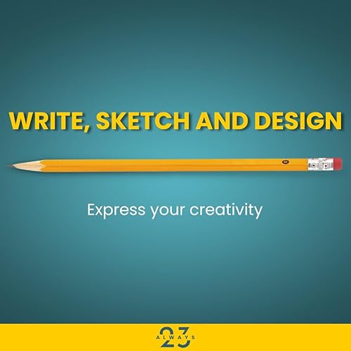 Miniatura 4 de Lápices de madera, amarillos, preafilados, lápices con borradores, 2 HB, paquete de 12