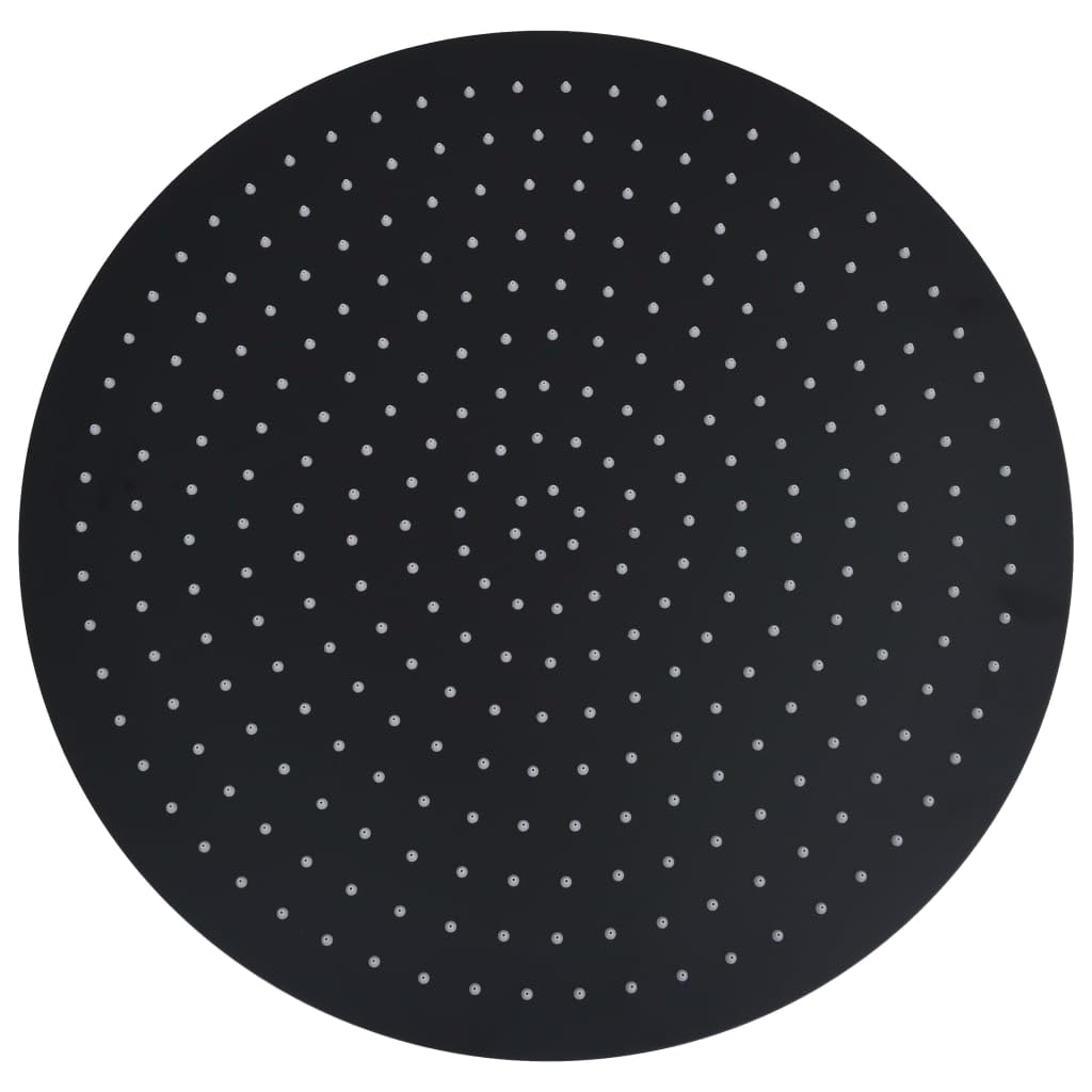 Cabezal de ducha lluvia rociador cabezal de ducha accesorio de baño acero inoxidable 50 cm redondo negro 02_0002076