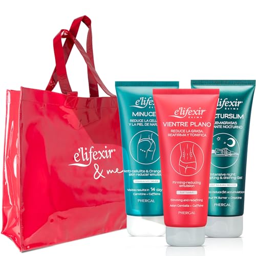 Elifexir | Minucell + Nocturslim + Vientre Plano + Regalo | Crema Anticelulítica + Quemagrasas Nocturno + Gel Reductor Abdomen +bolsa | Luce una Figura Esculpida | 600ml