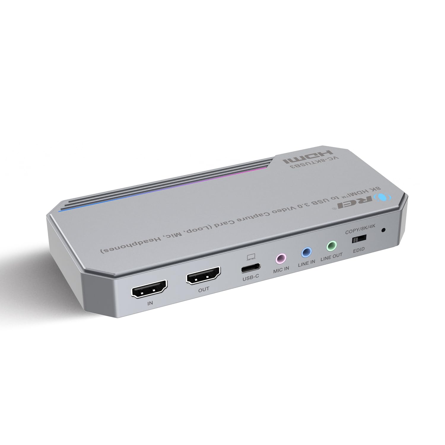 OREI 4K Capture Card for Streaming USB 3.0 Loop-Out Audio Mixing UVCUAC HDR | 4K Capture Card, HDMI to USB Capture Card – 8K60 Input, 4K144 Pass-Through, HDMI 2.1, HDCP 2.3, 48Gbps